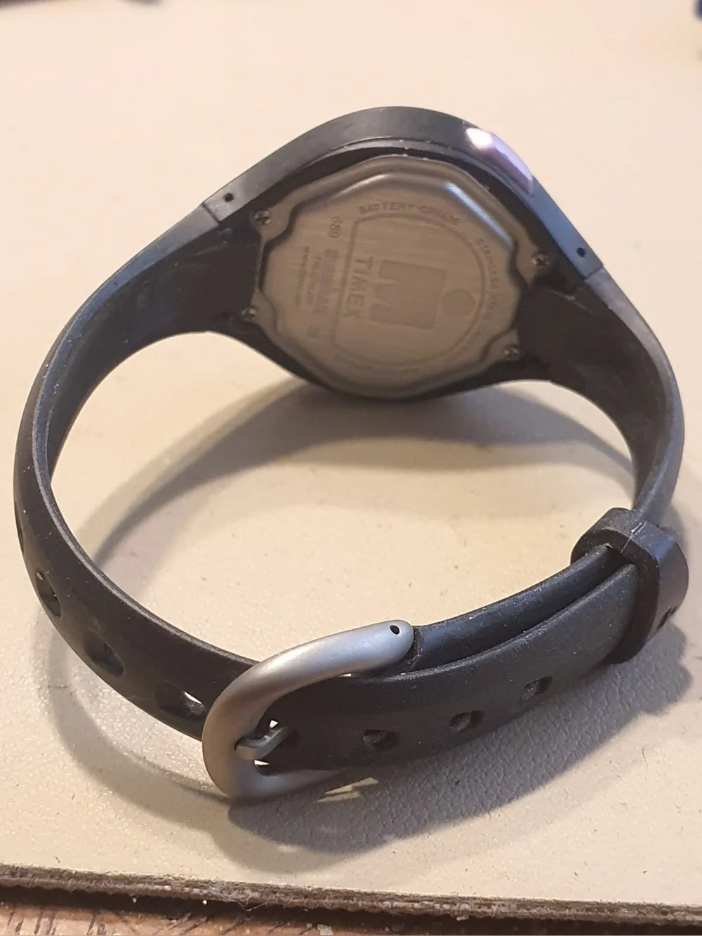 10/$20Timex Ironman Triathlon Black/Lavender Digital Alarm Chrono Women's Watch
